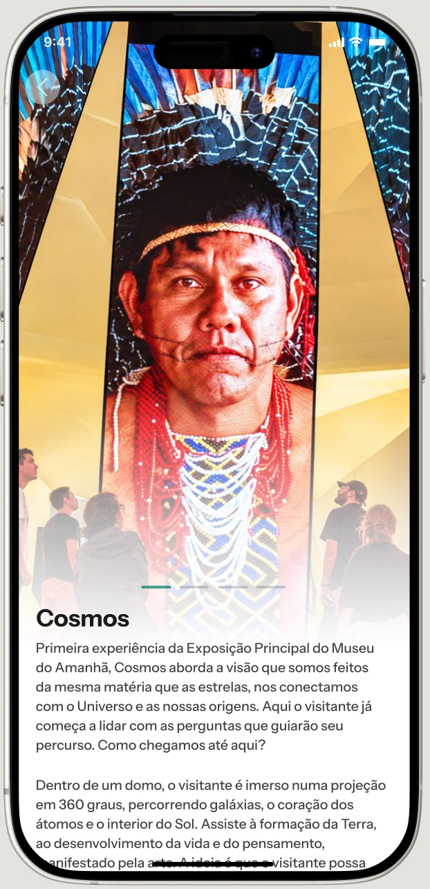 Conteúdo da exposição Cosmos